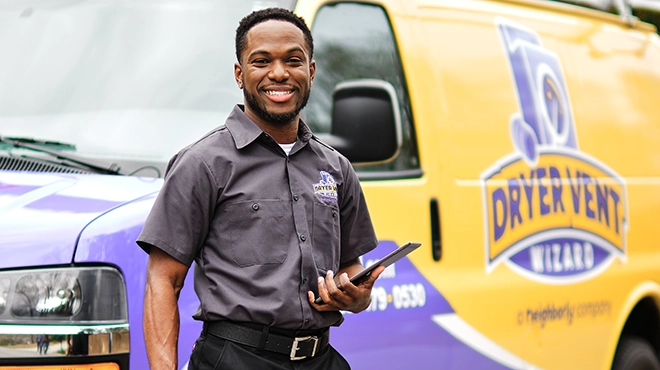 Smiling technician.