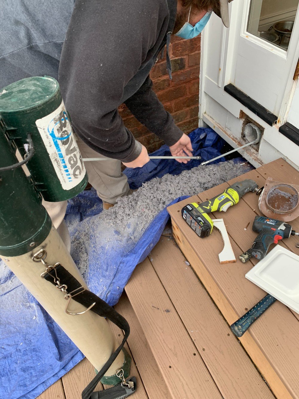 Cleaning the dryer vent from the exterior of the home