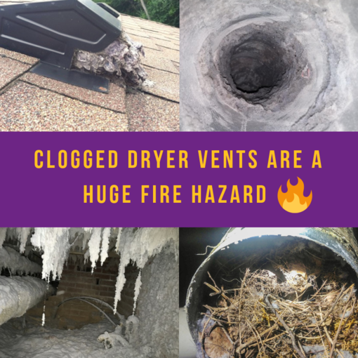 Clogged dryer vents inhibit airflow.
