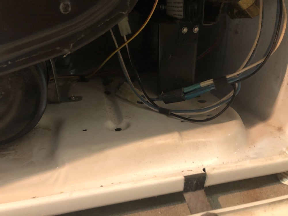 Inside of dryer after cleaning and removing the dryer lint build-up.