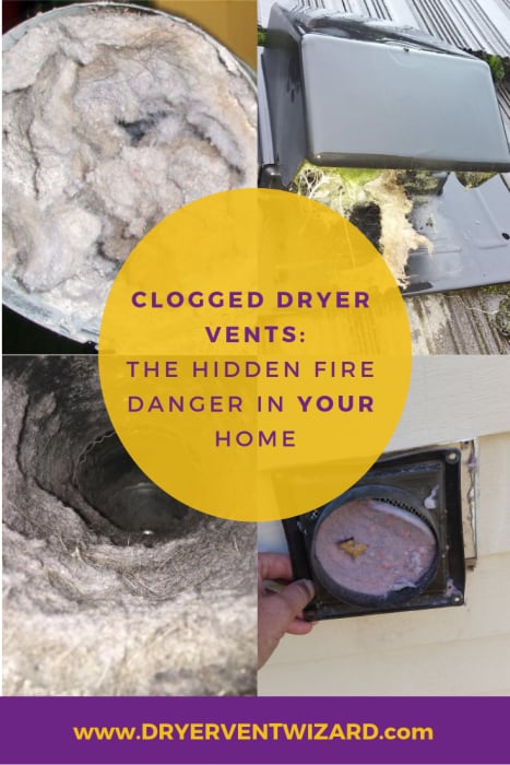 Message indicating the importance of dryer vent cleaning that might even cause fire.