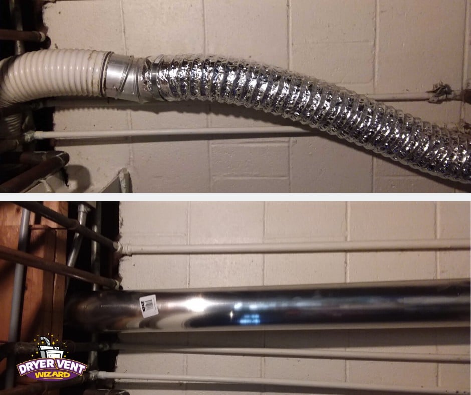 Replacement of metal foil with rigid aluminum duct