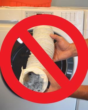Example of bad dryer vent material