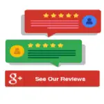 Google Plus See Our Reviews Logo.